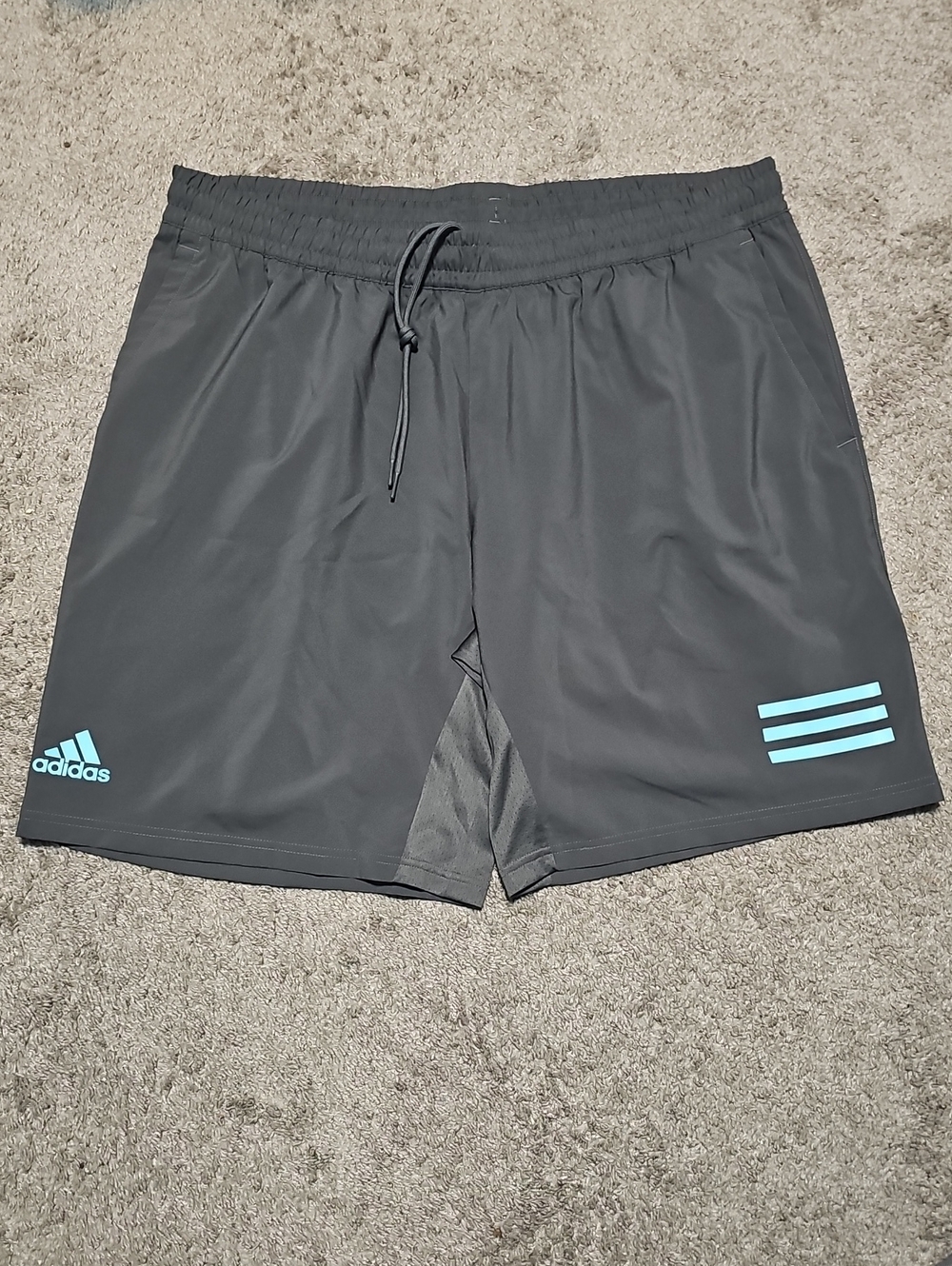 Adidas Mens Club 3 Stripe Short Grey Size 2XL Shorts